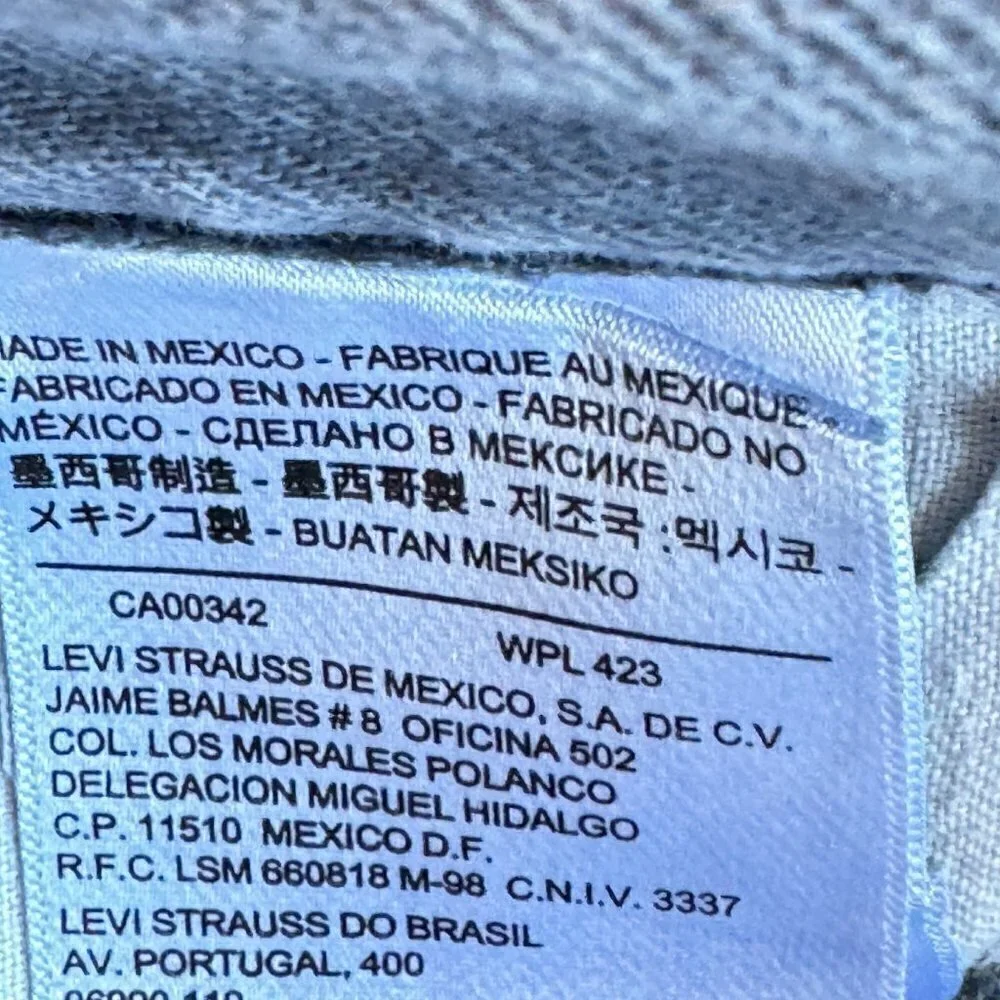 Levi’s 501 Button Fly Grey Denim Jeans Straight Leg   34 x 32